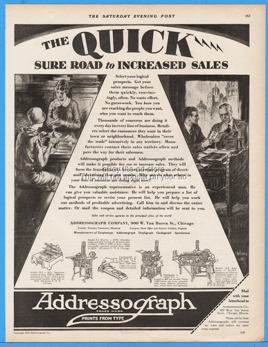 1929 addressograph chicago - co,